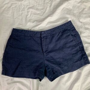 Navy Blue Merci Linen Shorts by Joie